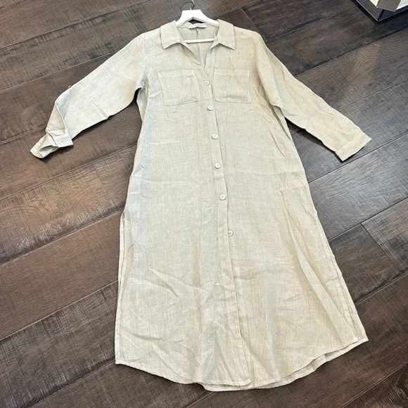 NWOT ZARA TUNIC LINEN DRESS SIZE S OVERSIZED - Picture 15 of 17